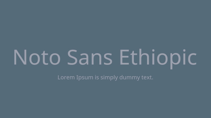 Noto Sans Ethiopic Font