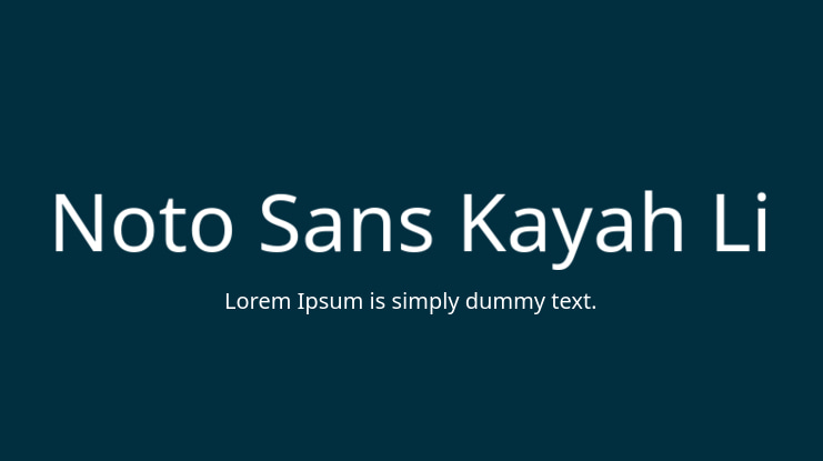 Noto Sans Kayah Li Font