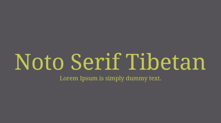 Noto Serif Tibetan Font
