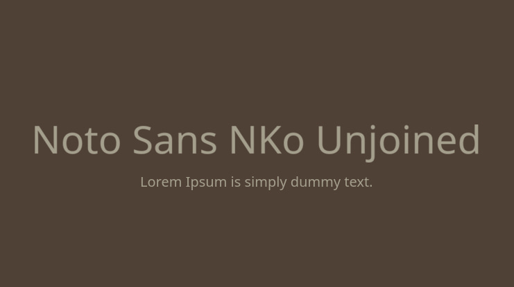 Noto Sans NKo Unjoined Font
