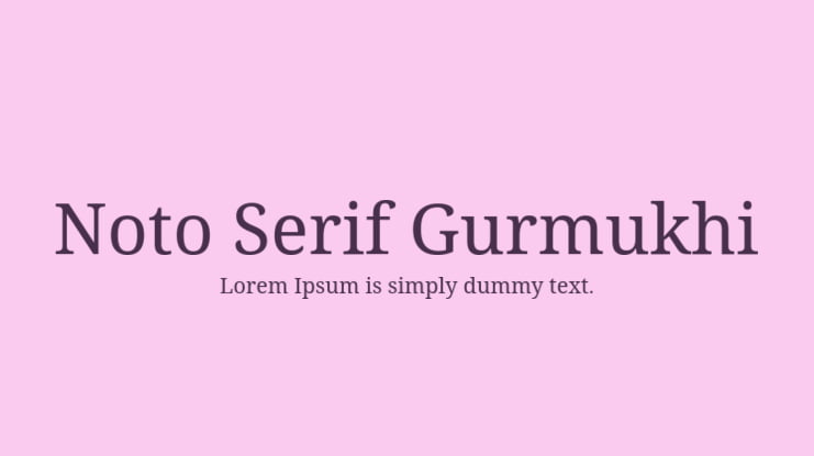 Noto Serif Gurmukhi Font