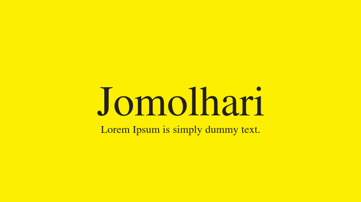 Jomolhari Font