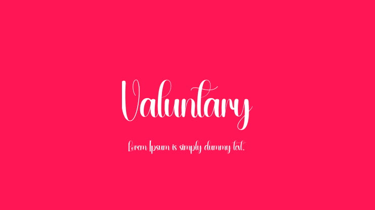 Valuntary Font
