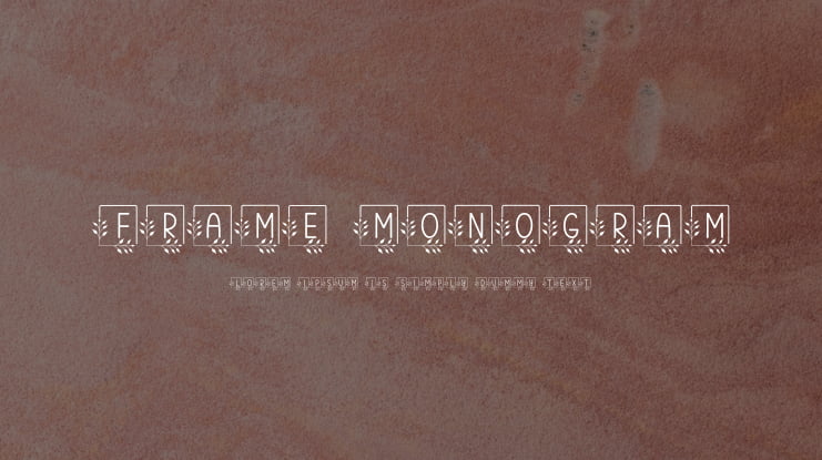 Frame Monogram Font