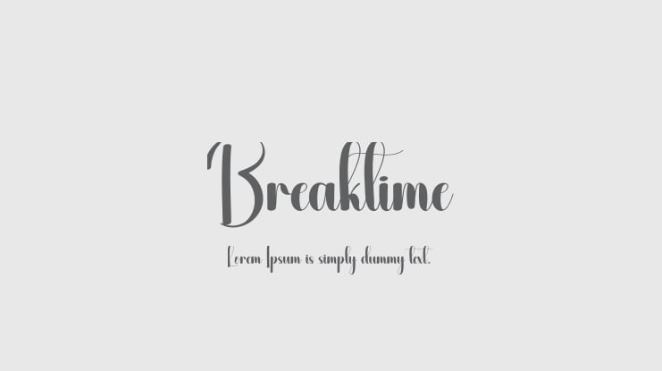 Breaktime Font