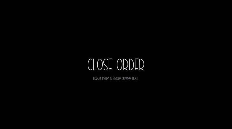 Close Order Font