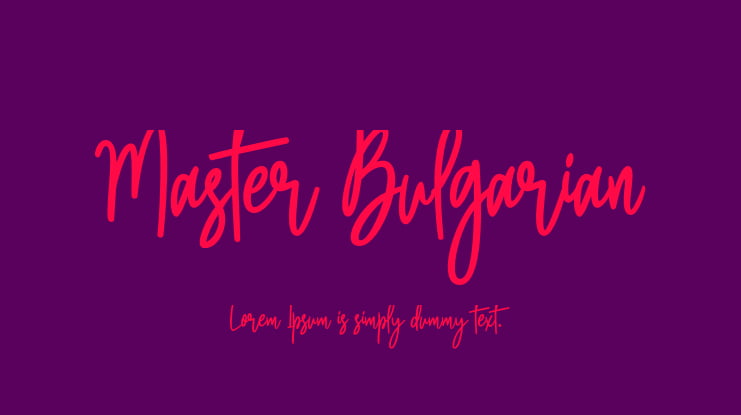 Master Bulgarian Font