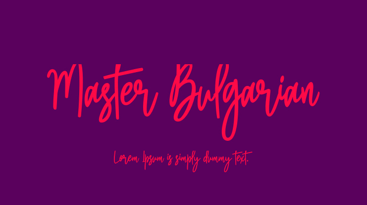 Master Bulgarian Font