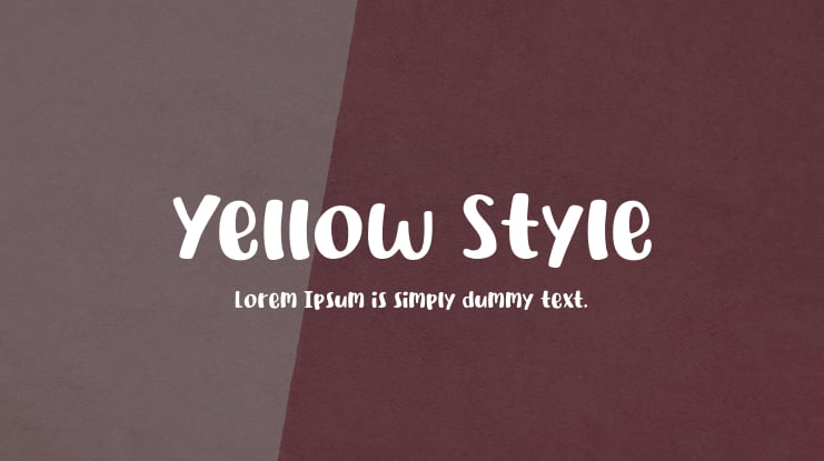 Yellow Style Font