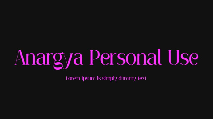 Anargya Personal Use Font