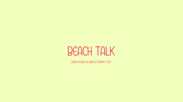 Beach Talk Font