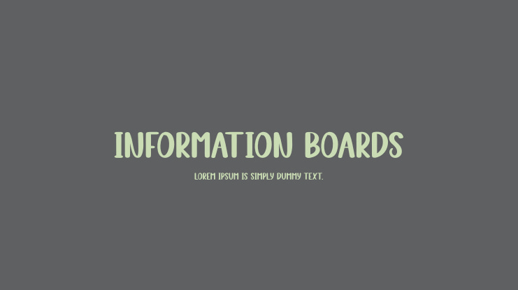 Information Boards Font