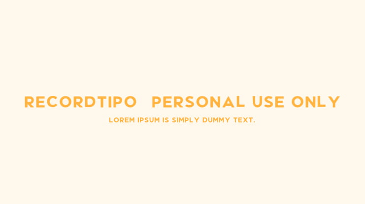 Recordtipo (PERSONAL USE ONLY)  Font