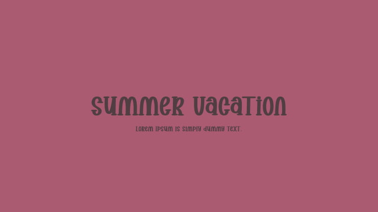 Summer Vacation Font