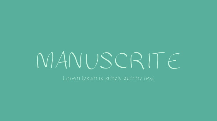MANUSCRITE Font