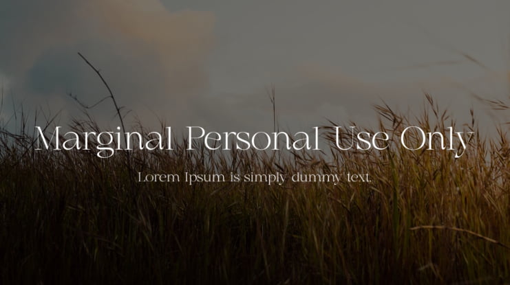 Marginal Personal Use Only Font