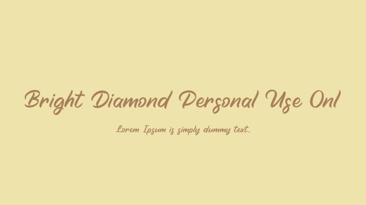 Bright Diamond Personal Use Onl Font Family