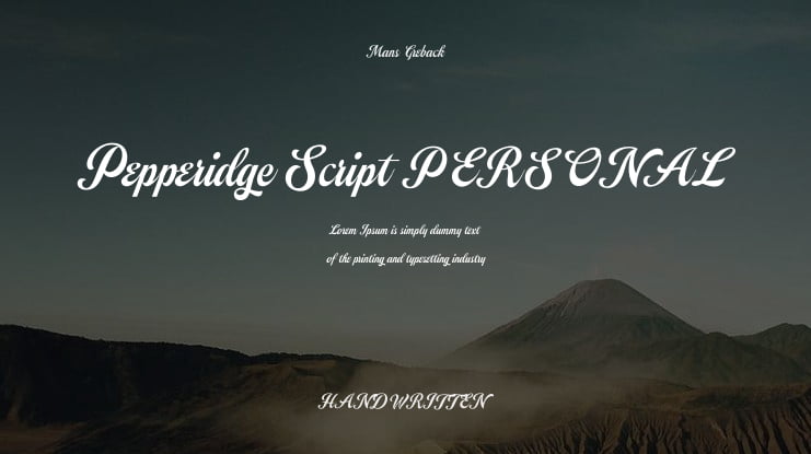 Pepperidge Script PERSONAL Font
