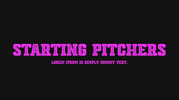 Starting Pitchers Font