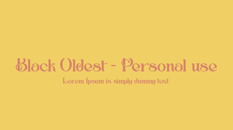Black Oldest - Personal use Font