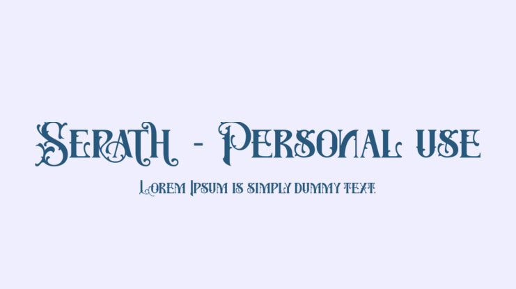 Serath - Personal use Font
