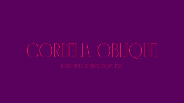 Cordelia Oblique Font Family
