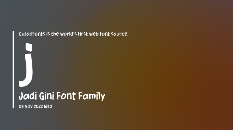 j Jadi Gini Font