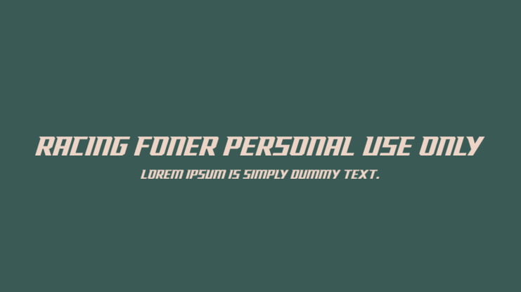 Racing Foner Personal Use Only Font Family