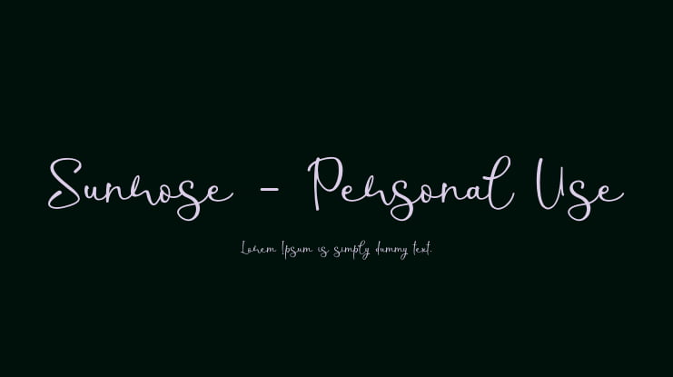 Sunrose - Personal Use Font