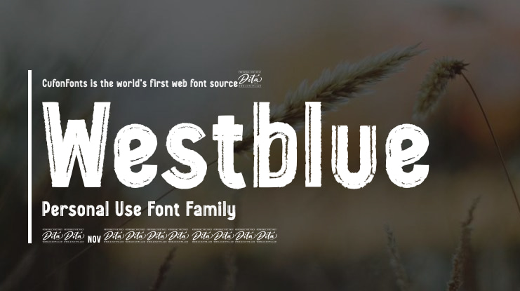 Westblue Personal Use Font