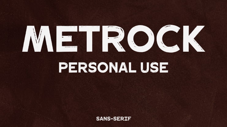 Metrock Personal Use Font