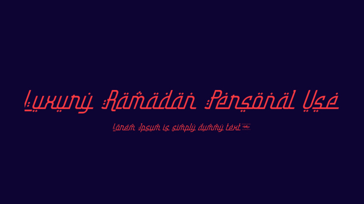 Luxury Ramadan Personal Use Font