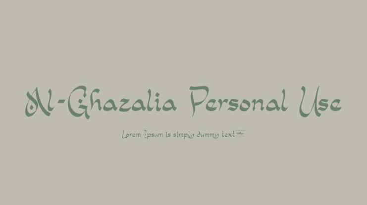 Al-Ghazalia Personal Use Font