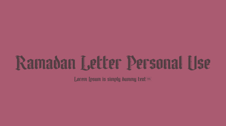 Ramadan Letter Personal Use Font