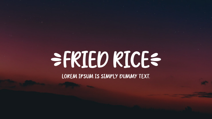 Fried Rice Font