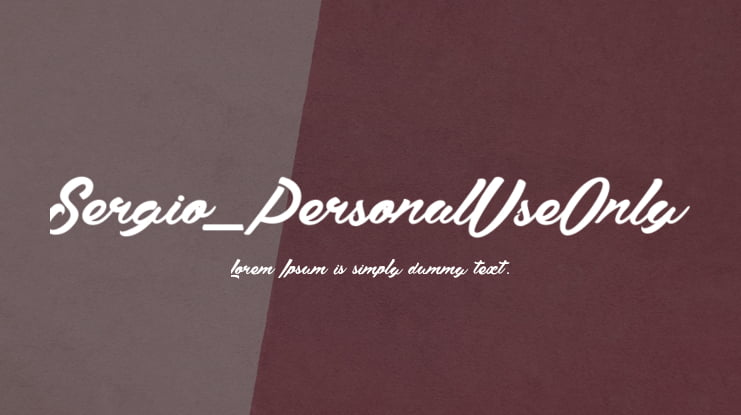 Sergio_PersonalUseOnly Font
