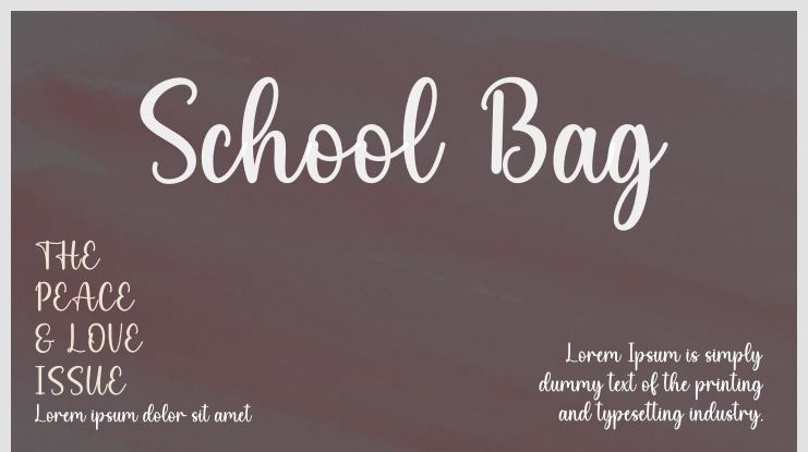 School Bag Font