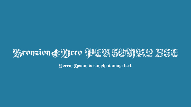 Bronzion Deco PERSONAL USE Font
