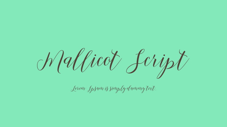 Mallicot Script Font Family