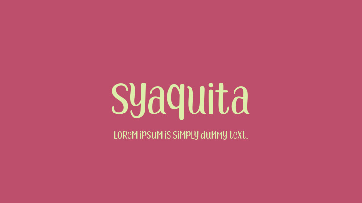 Syaquita Font Family