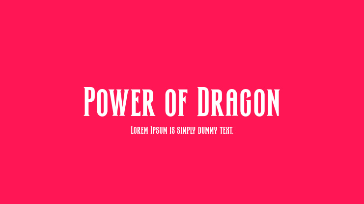 Power of Dragon Font