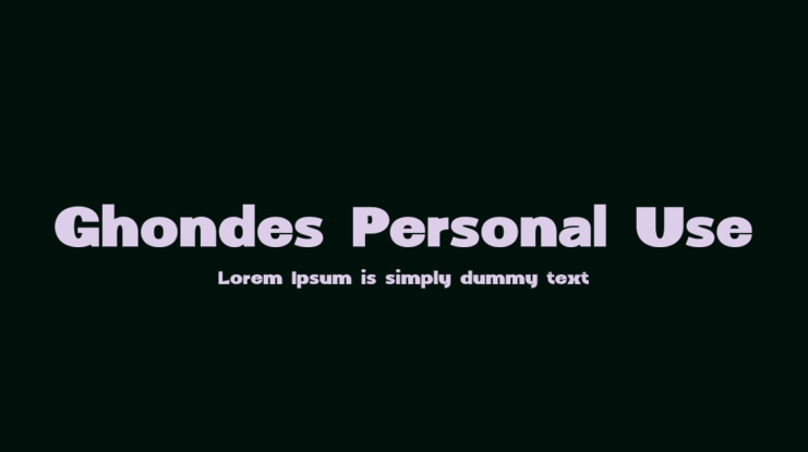 Ghondes Personal Use Font