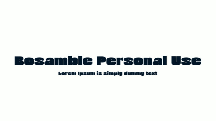 Bosamble Personal Use Font