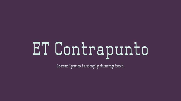 ET_Contrapunto Font Family