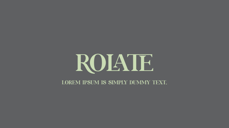 ROLATE Font