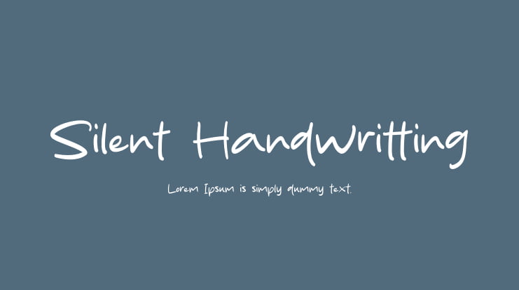 Silent Handwritting Font