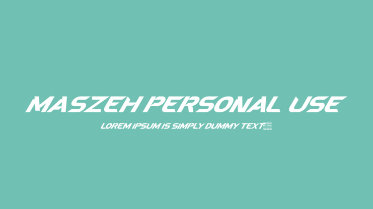 Maszeh Personal Use Font