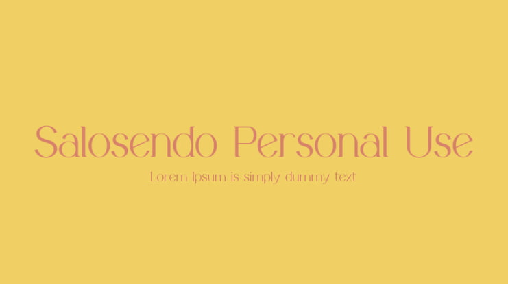 Salosendo Personal Use Font