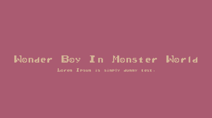 Wonder Boy In Monster World Font