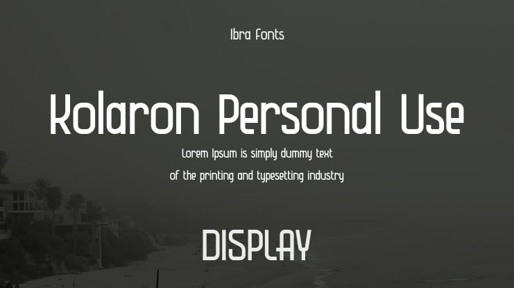 Kolaron Personal Use Font